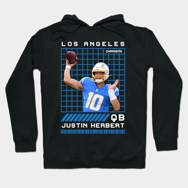 Justin Herbert - Qb - Los Angeles Chargers Hoodie by caravalo